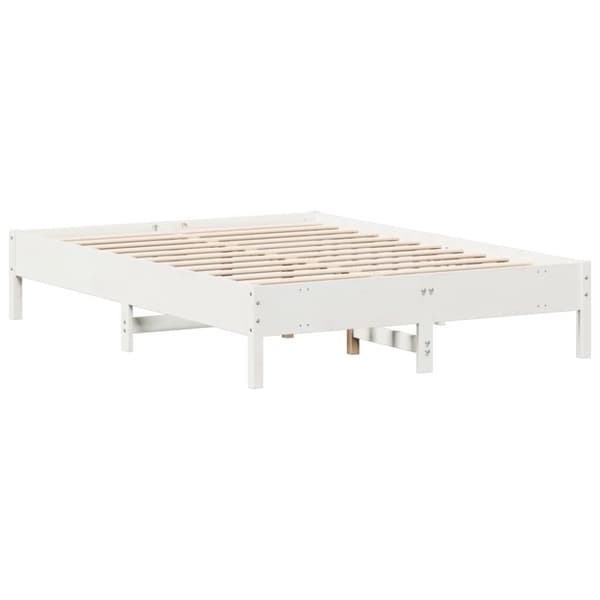 vidaXL Sängynrunko ilman patjaa valkoinen 160x200 cm täysi mänty