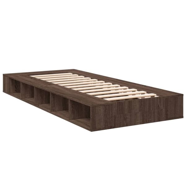 vidaXL Sängynrunko ruskea tammi 75x190 cm tekninen puu