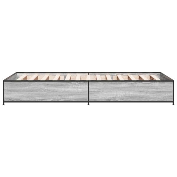 vidaXL Sengeramme grå sonoma 75x190 cm konstruert tre og metall