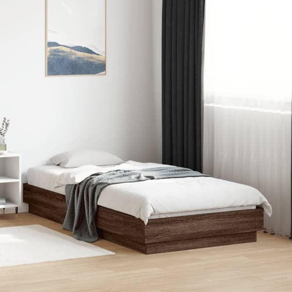 vidaXL Sengeramme uten madrass brun eik 75x190 cm konstruert tre