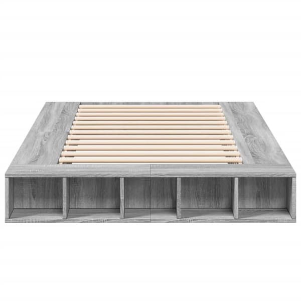 vidaXL sengestel 120x200 cm konstrueret træ grå sonoma-eg