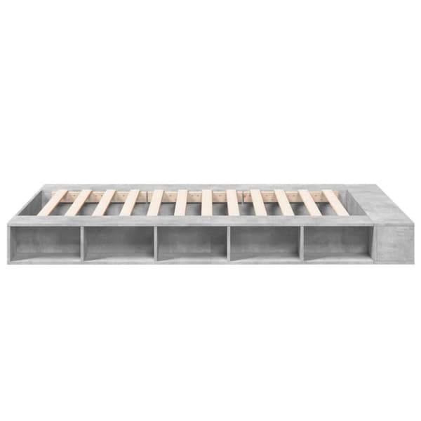 vidaXL Sängynrunko betoninharmaa 120x200 cm tekninen puu