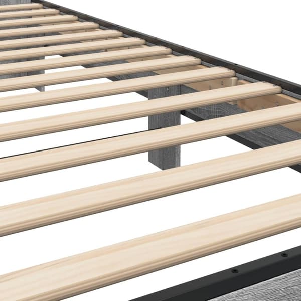 vidaXL sengeramme 90x200 cm konstrueret træ og metal grå sonoma-eg
