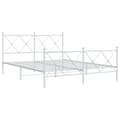 Miniatyrbillede 4 af 9: vidaXL sengeramme med sengegavl og fodgærde 150x200 cm metal hvid