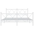 Miniatyrbillede 5 af 9: vidaXL sengeramme med sengegavl og fodgærde 150x200 cm metal hvid