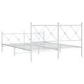 Miniatyrbillede 7 af 9: vidaXL sengeramme med sengegavl og fodgærde 150x200 cm metal hvid