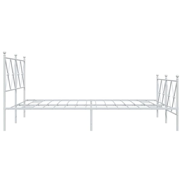 vidaXL Sengeramme i metall med hode- og fotgavl hvit 150x200 cm
