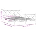 Miniatyrbilde 9 av 9: vidaXL Sengeramme i metall med hode- og fotgavl hvit 150x200 cm