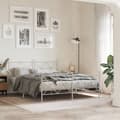Miniatyrbilde 2 av 9: vidaXL Sengeramme i metall med hode- og fotgavl hvit 150x200 cm