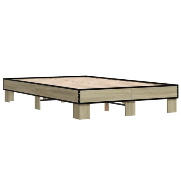 vidaXL Sengeramme sonoma eik 140x200 cm konstruert tre og metall