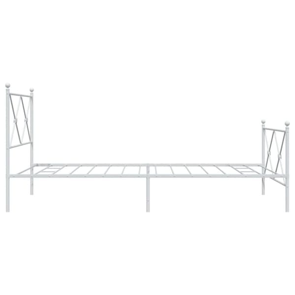 vidaXL sengeramme med sengegavl og fodgærde 107x203 cm metal hvid