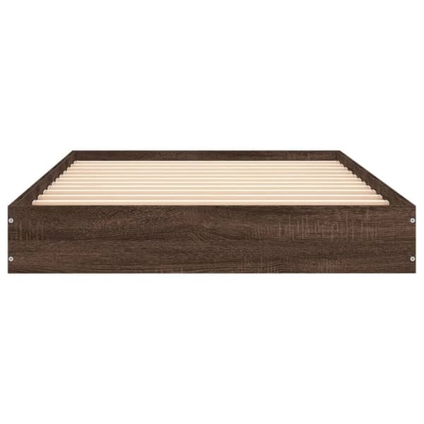 vidaXL sengeramme 90x190 cm konstrueret træ brun egetræsfarve