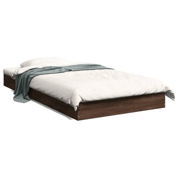 vidaXL sengeramme 90x190 cm konstrueret træ brun egetræsfarve