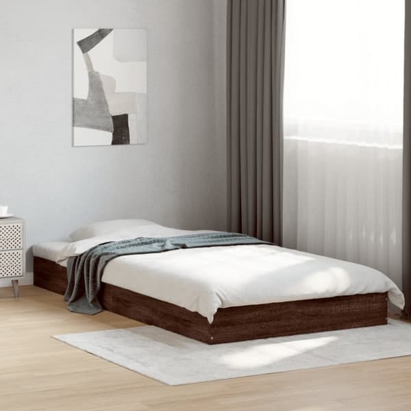 vidaXL sengeramme 90x190 cm konstrueret træ brun egetræsfarve