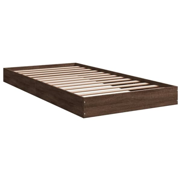 vidaXL sengeramme 90x190 cm konstrueret træ brun egetræsfarve