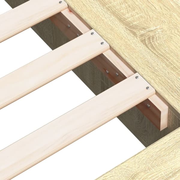 vidaXL sengestel 160x200 cm konstrueret træ sonoma-eg