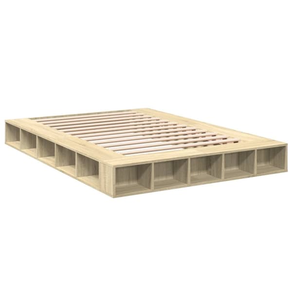 vidaXL sengestel 160x200 cm konstrueret træ sonoma-eg