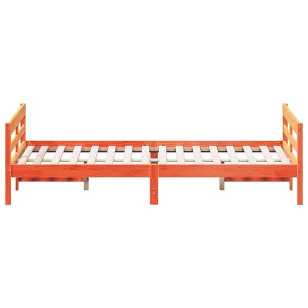 vidaXL Sengeramme uten madrass voksbrun 120x200 cm heltre furu