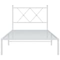 Miniatyrbilde 3 av 8: vidaXL Sengeramme i metall med hodegavl hvit 90x200 cm
