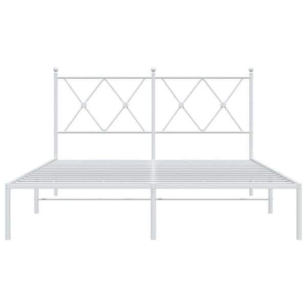 vidaXL sengeramme med sengegavl 140x200 cm metal hvid