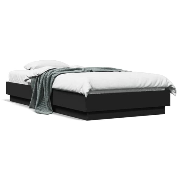vidaXL sengeramme 75x190 cm konstrueret træ sort
