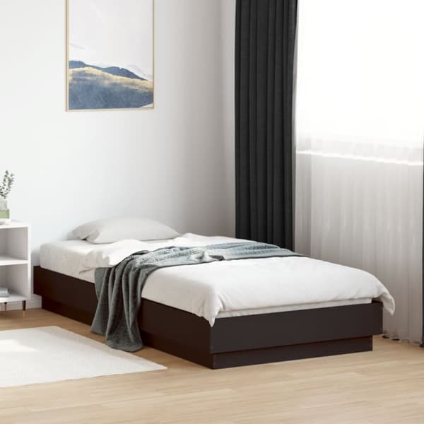 vidaXL sengeramme 75x190 cm konstrueret træ sort