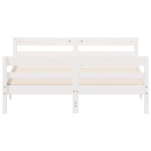vidaXL Sengeramme uten madrass hvit 140x200 cm heltre furu