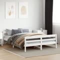 Miniatyrbilde 2 av 9: vidaXL Sengeramme uten madrass hvit 140x200 cm heltre furu