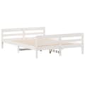 Miniatyrbilde 1 av 9: vidaXL Sengeramme uten madrass hvit 140x200 cm heltre furu