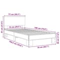 Miniatyrbilde 10 av 10: vidaXL Sengeramme sonoma eik 75x190 cm konstruert tre og metall