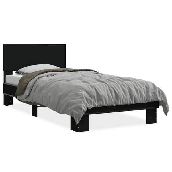 vidaXL Sengeramme svart 90x200 cm konstruert tre og metall