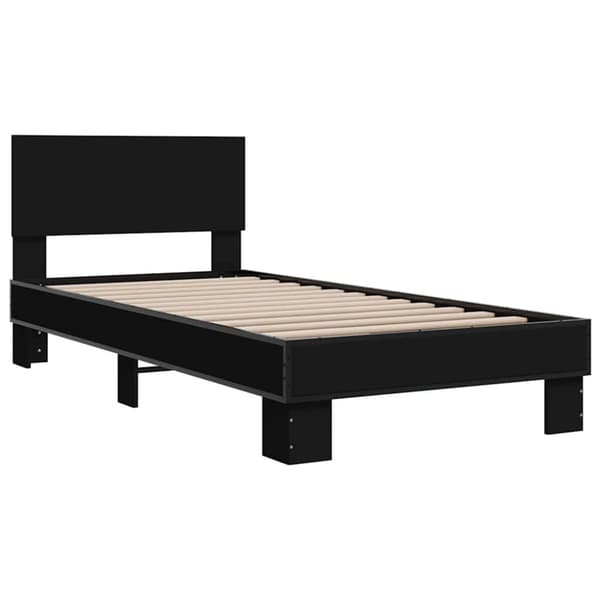 vidaXL Sengeramme svart 90x200 cm konstruert tre og metall