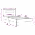 Miniatyrbilde 8 av 9: vidaXL Sengeramme røkt eik 75x190 cm konstruert tre og metall