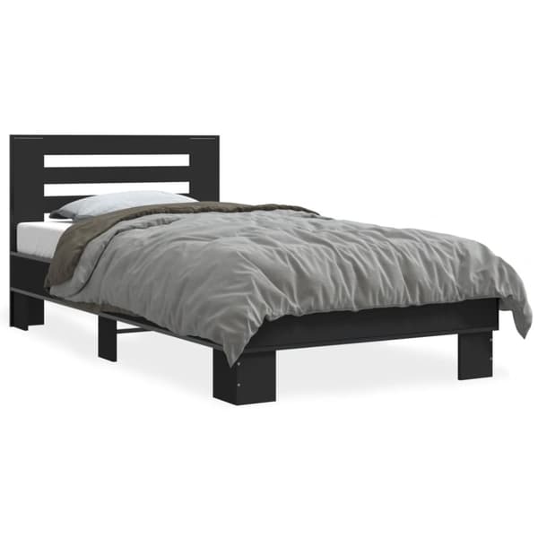 vidaXL Sengeramme svart 90x190 cm konstruert tre og metall