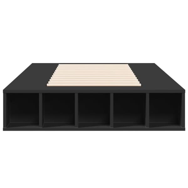 vidaXL Sängynrunko musta 90x200 cm täysi puu
