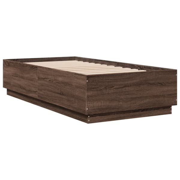 vidaXL Sengeramme brun eik 90x190 cm konstruert tre