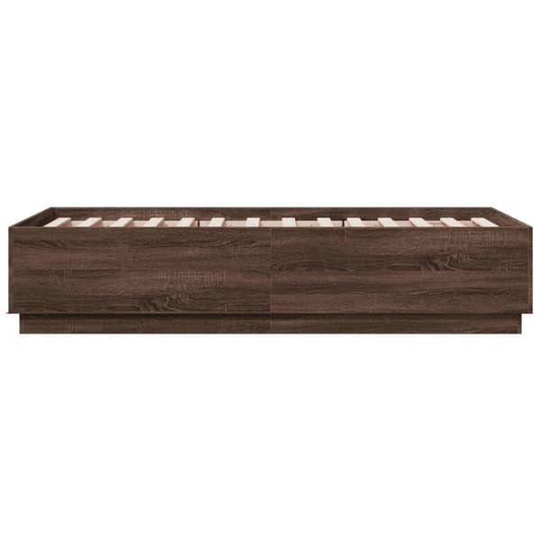 vidaXL Sängynrunko ruskea tammi 90x190 cm tekninen puu
