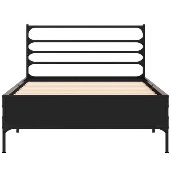 vidaXL Sengeramme svart 90x190 cm konstruert tre og metall