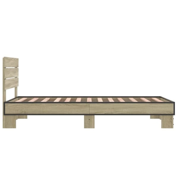 vidaXL Sengeramme sonoma eik 75x190 cm konstruert tre og metall