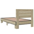Miniatyrbilde 5 av 9: vidaXL Sengeramme sonoma eik 75x190 cm konstruert tre og metall