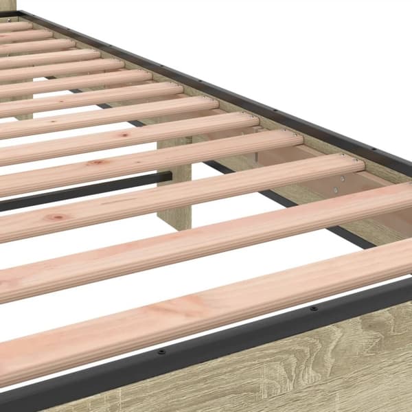 vidaXL Sengeramme sonoma eik 75x190 cm konstruert tre og metall