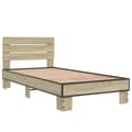 Miniatyrbilde 1 av 9: vidaXL Sengeramme sonoma eik 75x190 cm konstruert tre og metall