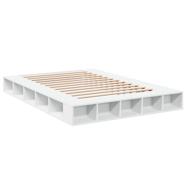 vidaXL sengestel 140x200 cm konstrueret træ hvid