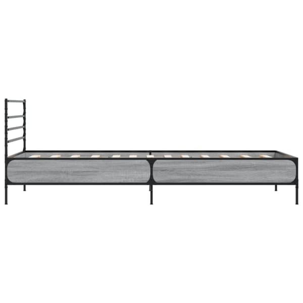 vidaXL Sängynrunko harmaa Sonoma 75x190 cm tekninen puu ja metalli