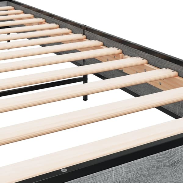 vidaXL Sängynrunko harmaa Sonoma 75x190 cm tekninen puu ja metalli