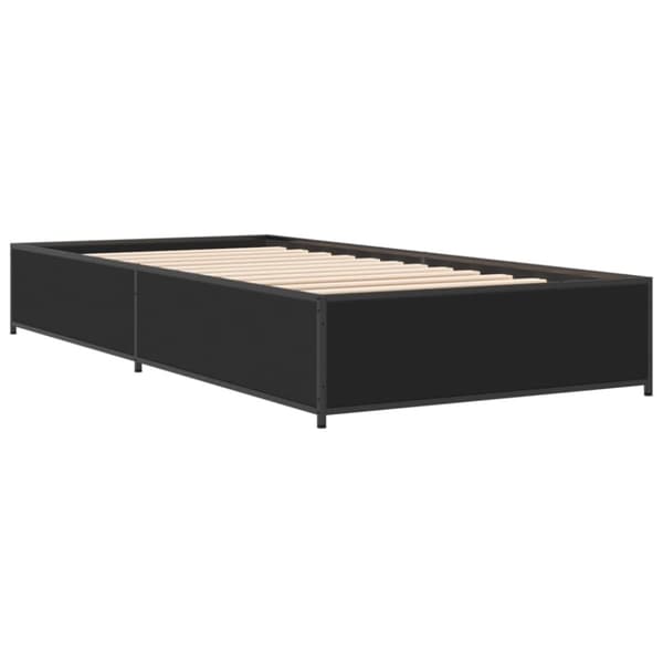 vidaXL Sengeramme svart 75x190 cm konstruert tre og metall