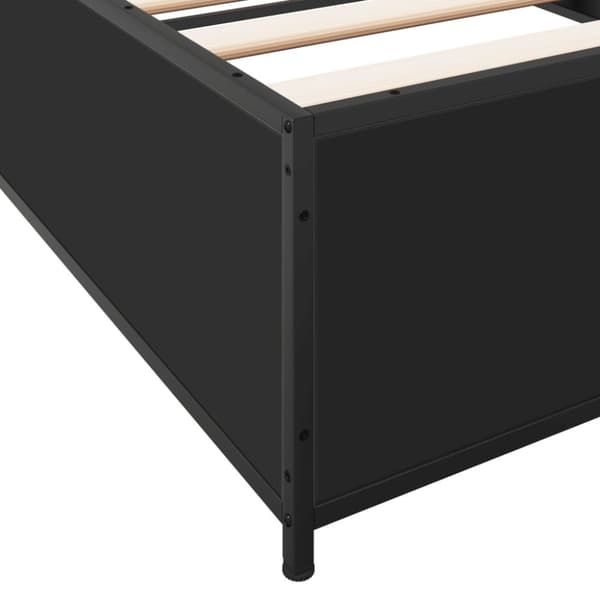 vidaXL Sengeramme svart 75x190 cm konstruert tre og metall