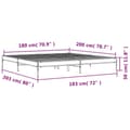 Pikkukuva 8 / 9: vidaXL Sängynrunko ruskea tammi 180x200 cm tekninen puu ja metalli
