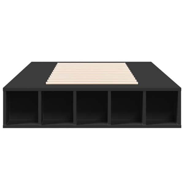 vidaXL sengeramme 100x200 cm konstrueret træ sort