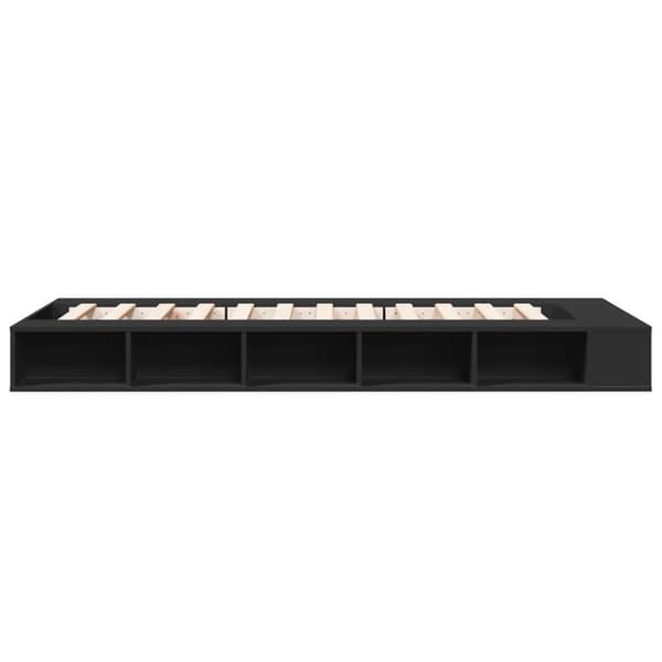 vidaXL sengeramme 100x200 cm konstrueret træ sort